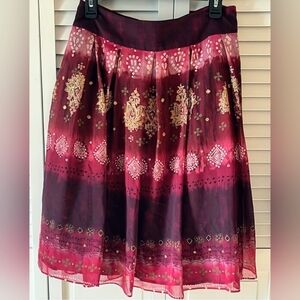 K Petite Collection Boho Border Print Pleated Skirt – 10P